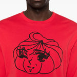 T-shirt a manica lunga stampata in rosso Simone rocha - uomo 