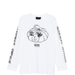 T-shirt a manica lunga stampata in bianco Simone rocha - uomo 
