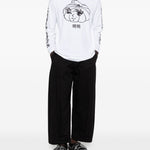 T-shirt a manica lunga stampata in bianco Simone rocha - uomo 