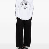 T-shirt a manica lunga stampata in bianco Simone rocha - uomo 