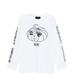 T-shirt a manica lunga stampata in bianco Simone rocha - uomo 