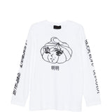 T-shirt a manica lunga stampata in bianco Simone rocha - uomo 