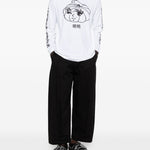 T-shirt a manica lunga stampata in bianco Simone rocha - uomo 