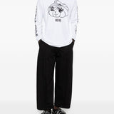 T-shirt a manica lunga stampata in bianco Simone rocha - uomo 