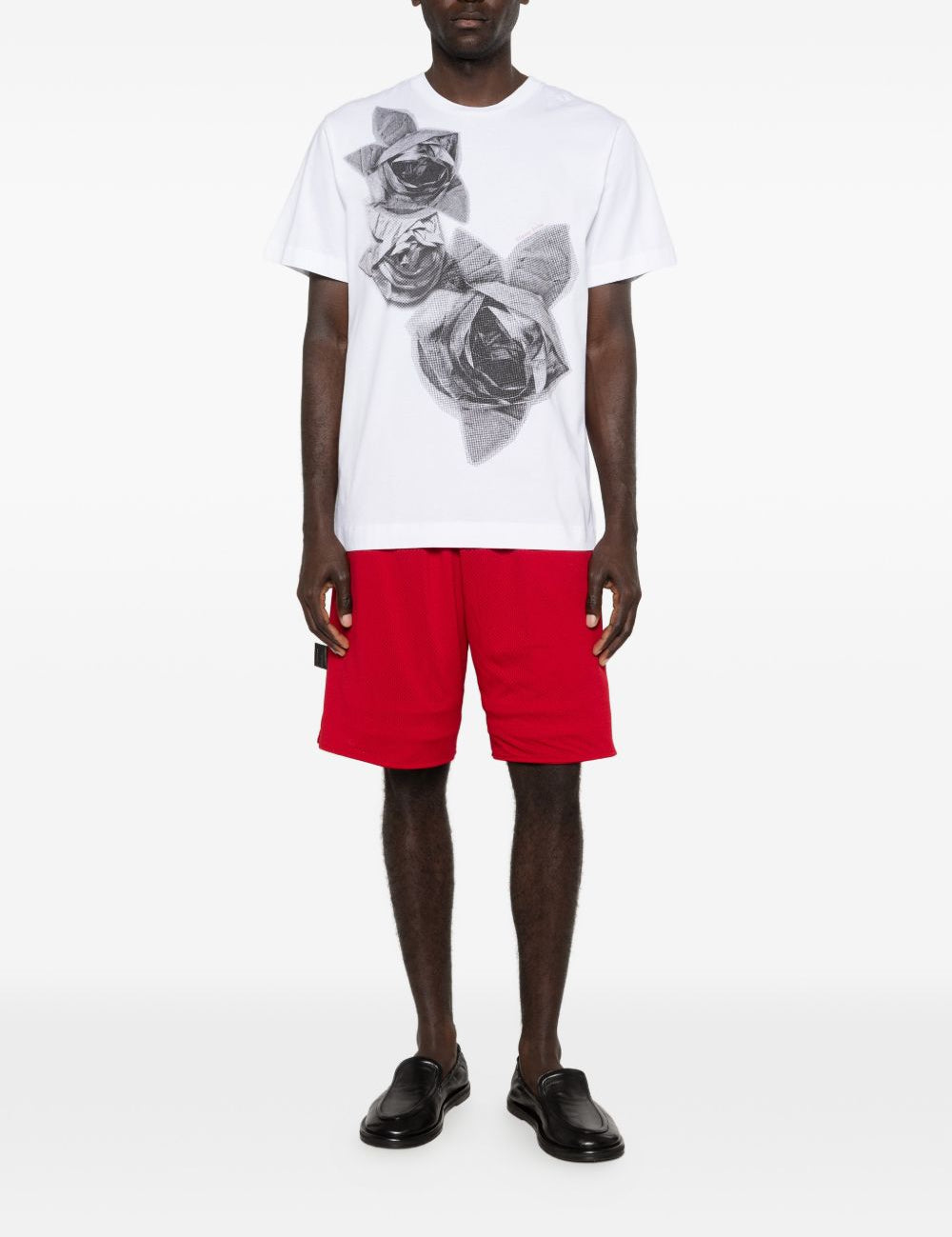 T-shirt con stampa floreale in bianco Simone rocha - uomo 