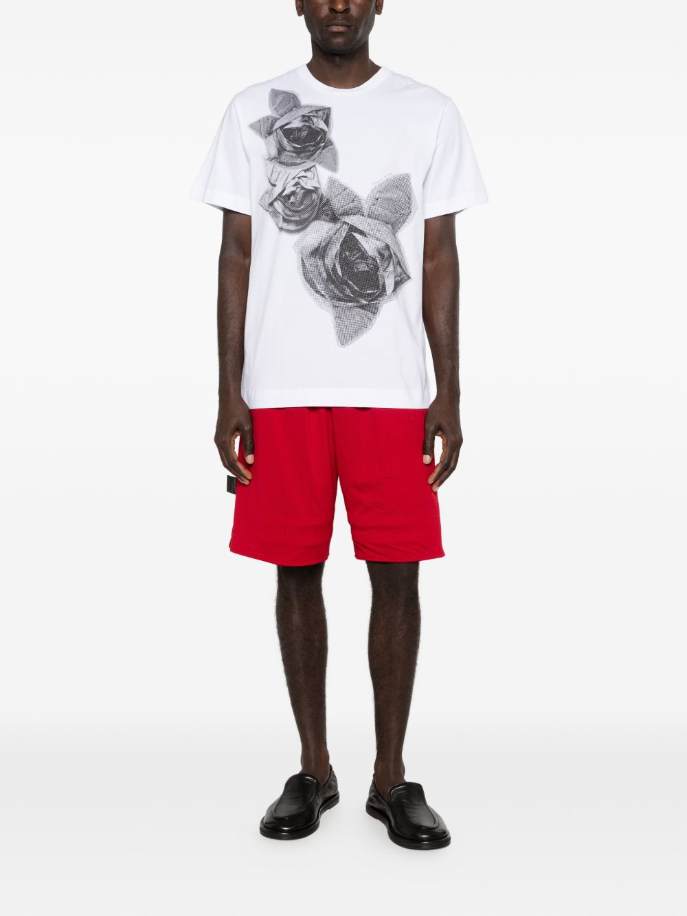 T-shirt con stampa floreale in bianco Simone rocha - uomo 
