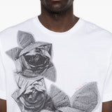 T-shirt con stampa floreale in bianco Simone rocha - uomo 