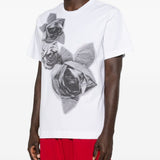 T-shirt con stampa floreale in bianco Simone rocha - uomo 