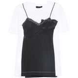 T-shirt trompe l'oeil in grigio Simone rocha - donna 