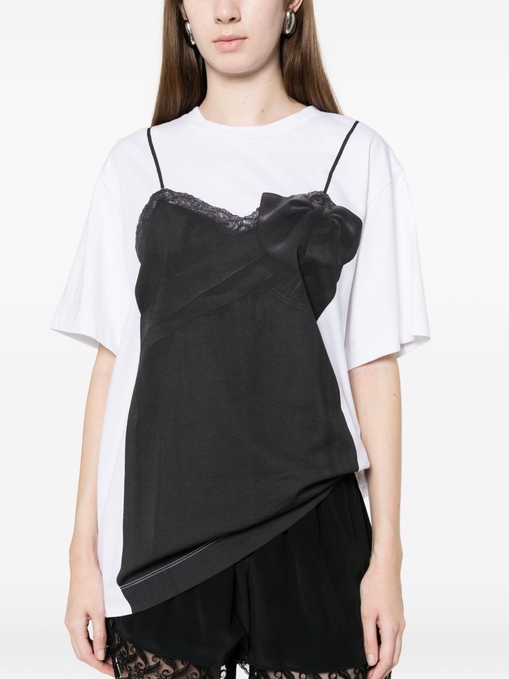 T-shirt trompe l'oeil in grigio Simone rocha - donna 