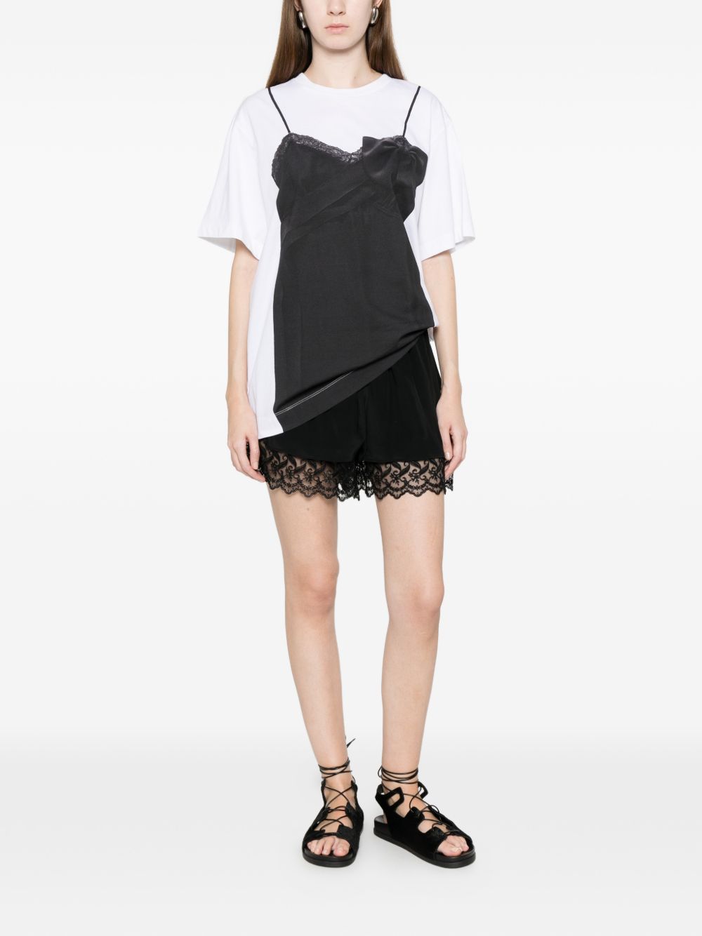 T-shirt trompe l'oeil in grigio Simone rocha - donna 