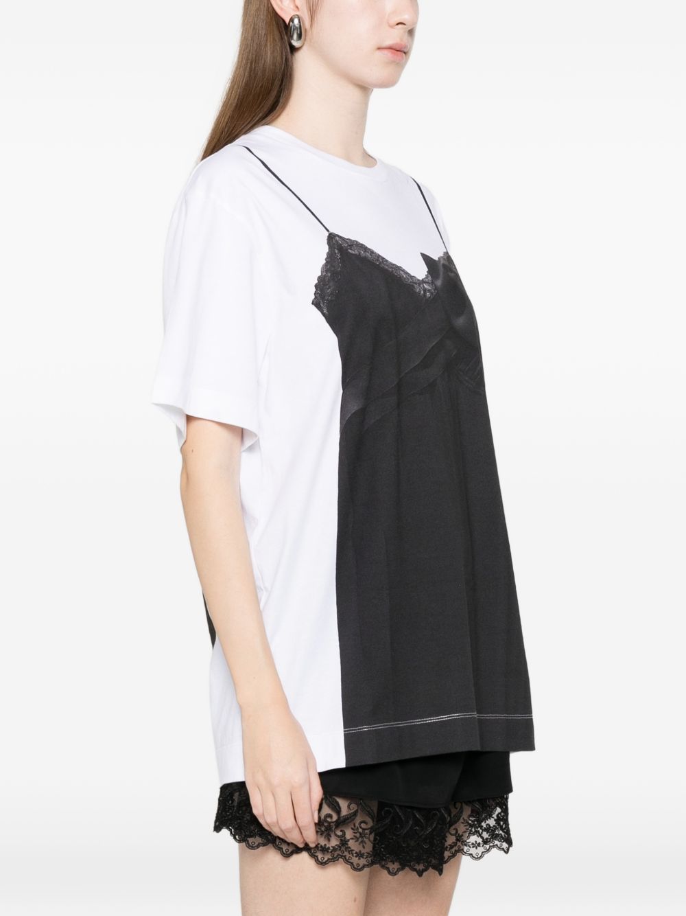 T-shirt trompe l'oeil in grigio Simone rocha - donna 