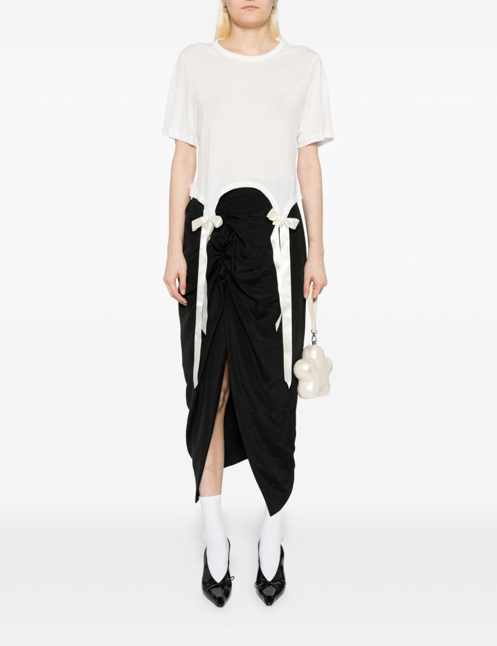 T-shirt con fiocchi in bianco Simone Rocha - donna 