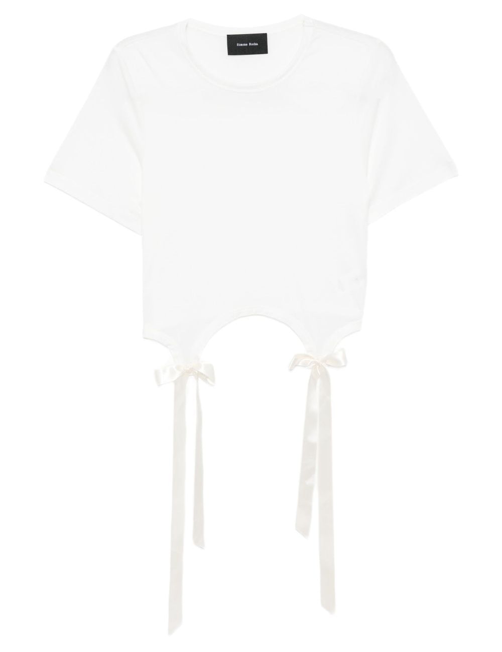 T-shirt con fiocchi in bianco Simone Rocha - donna 