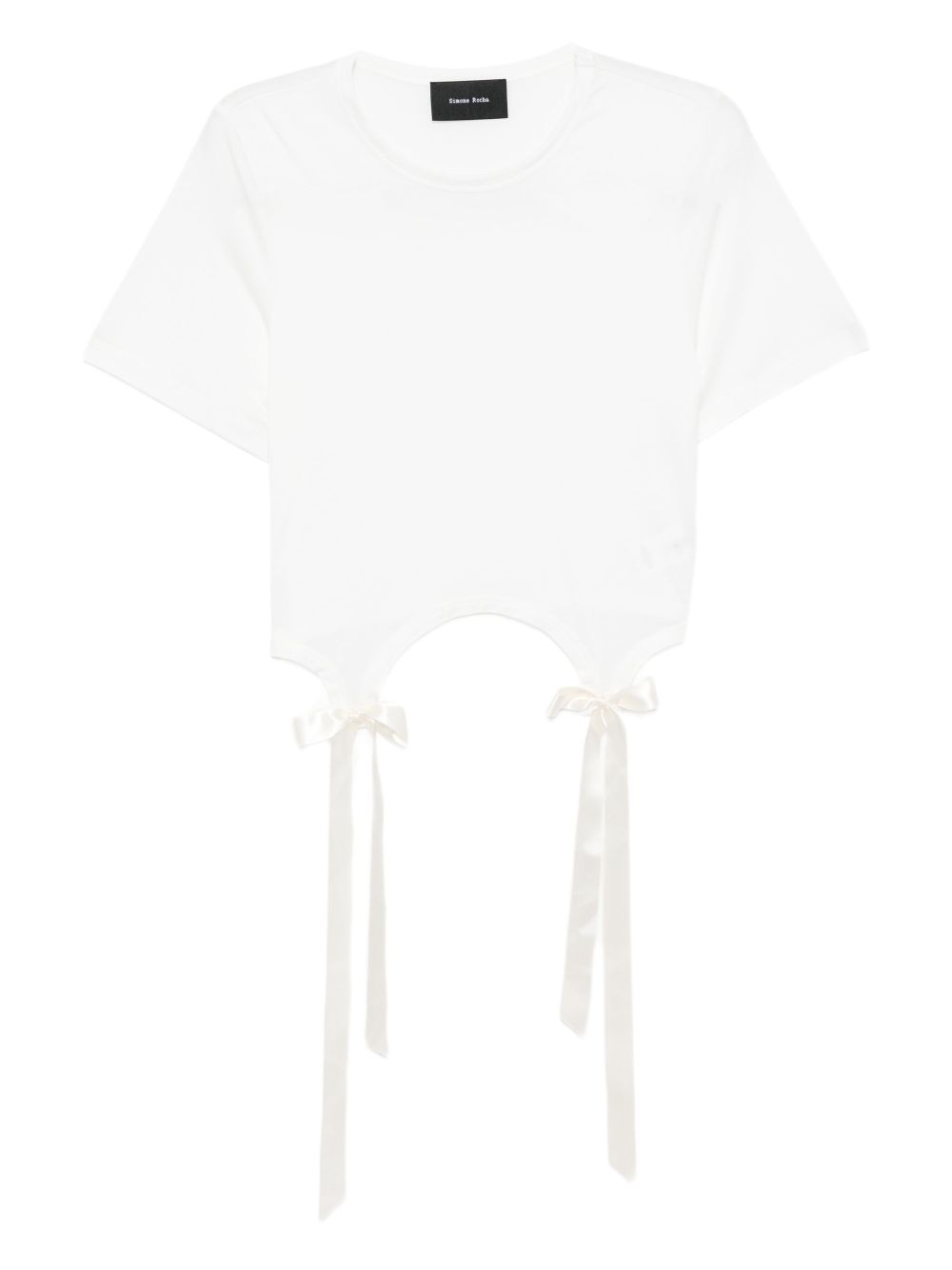 T-shirt con fiocchi in bianco Simone Rocha - donna 