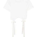T-shirt con fiocchi in bianco Simone Rocha - donna 