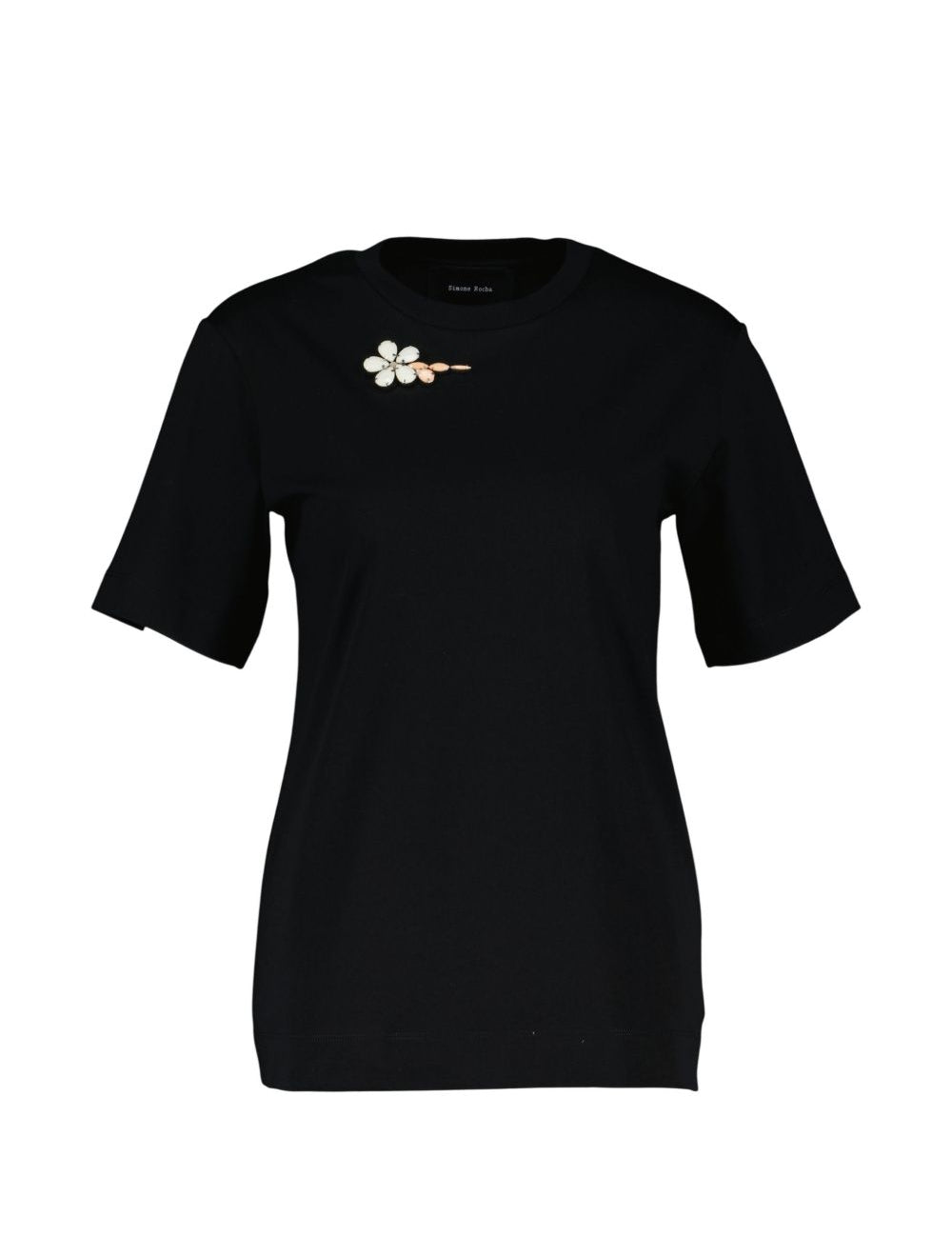 T-shirt con dettaglio a fiori in nero Simone rocha - donna 