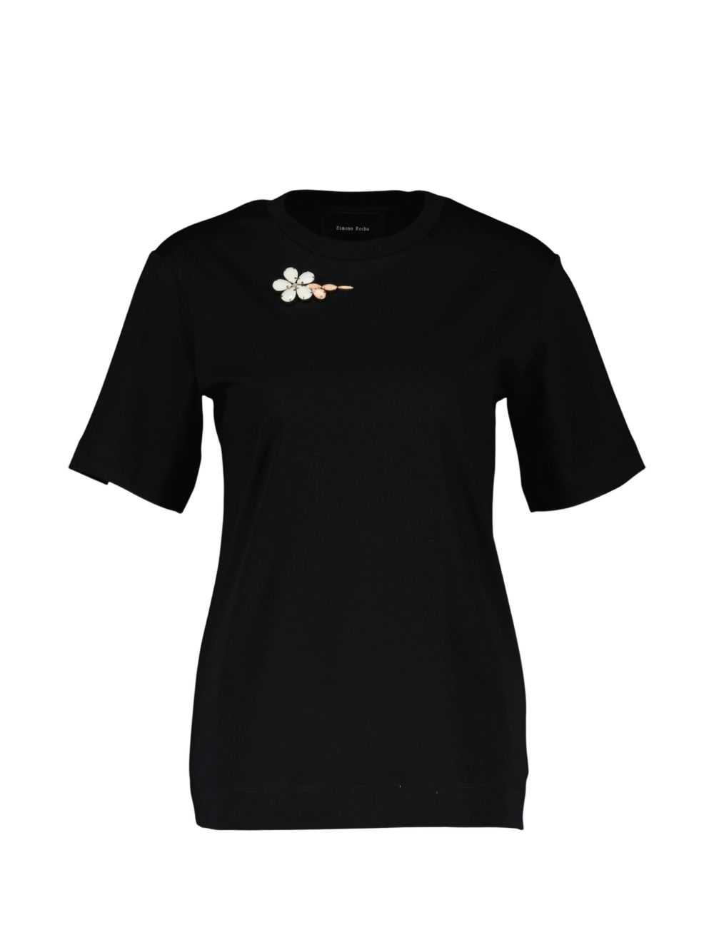T-shirt con dettaglio a fiori in nero Simone rocha - donna 