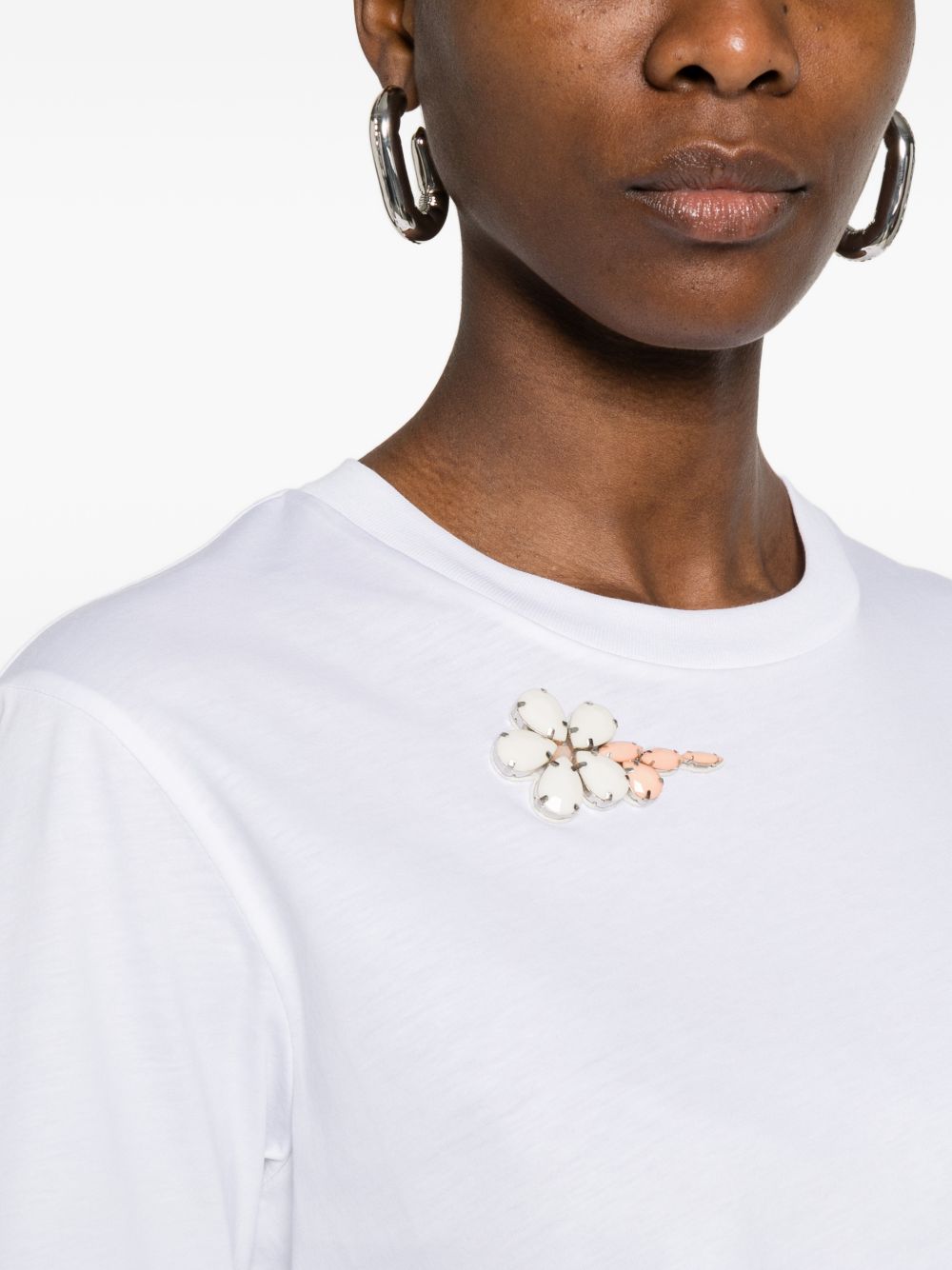 T-shirt con applicazioni in bianco Simone rocha - donna 