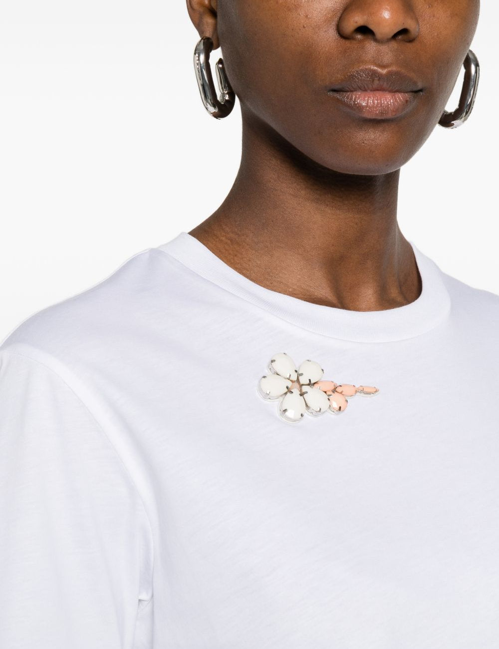 T-shirt con applicazioni in bianco Simone rocha - donna 
