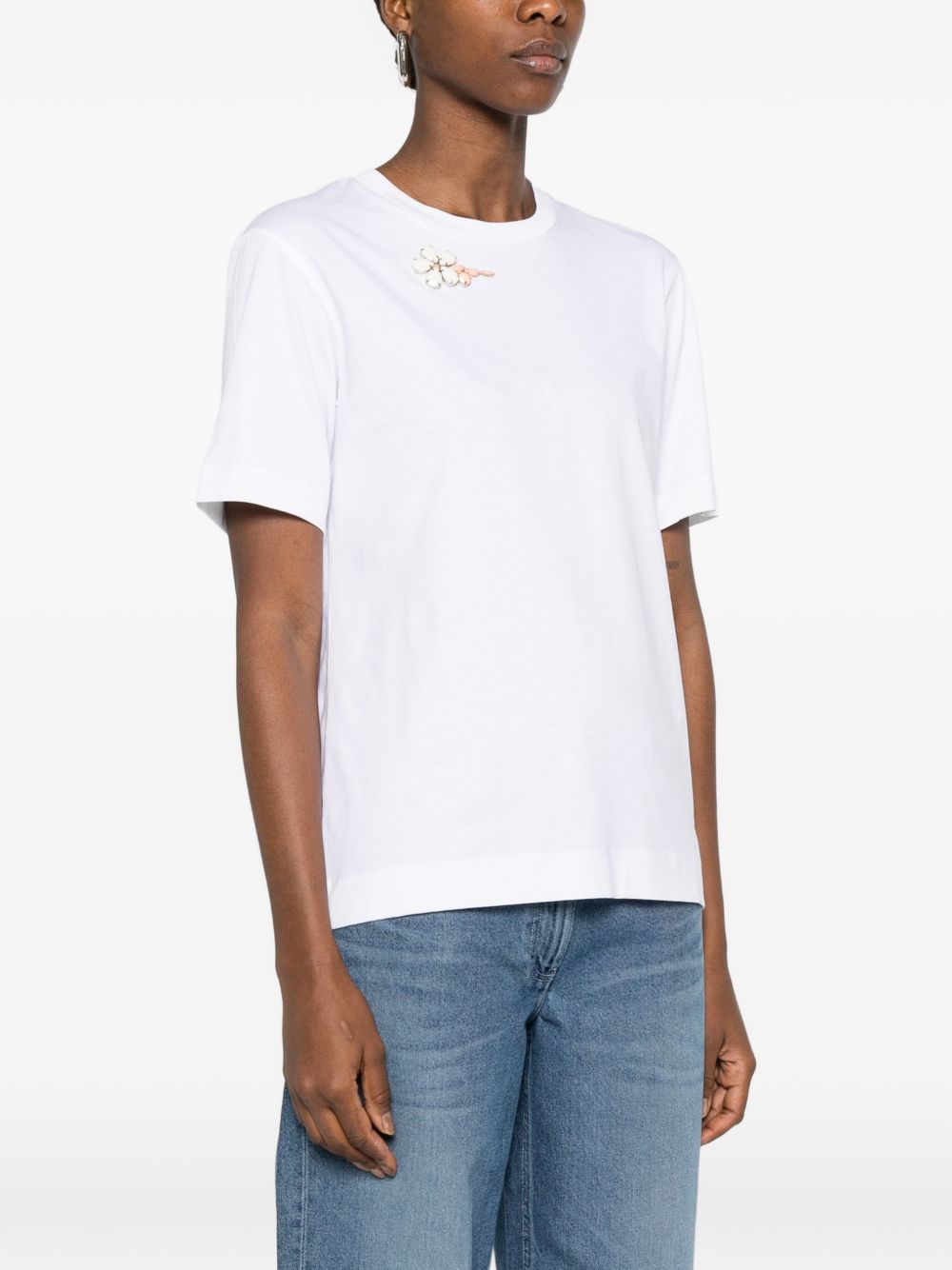 T-shirt con applicazioni in bianco Simone rocha - donna 