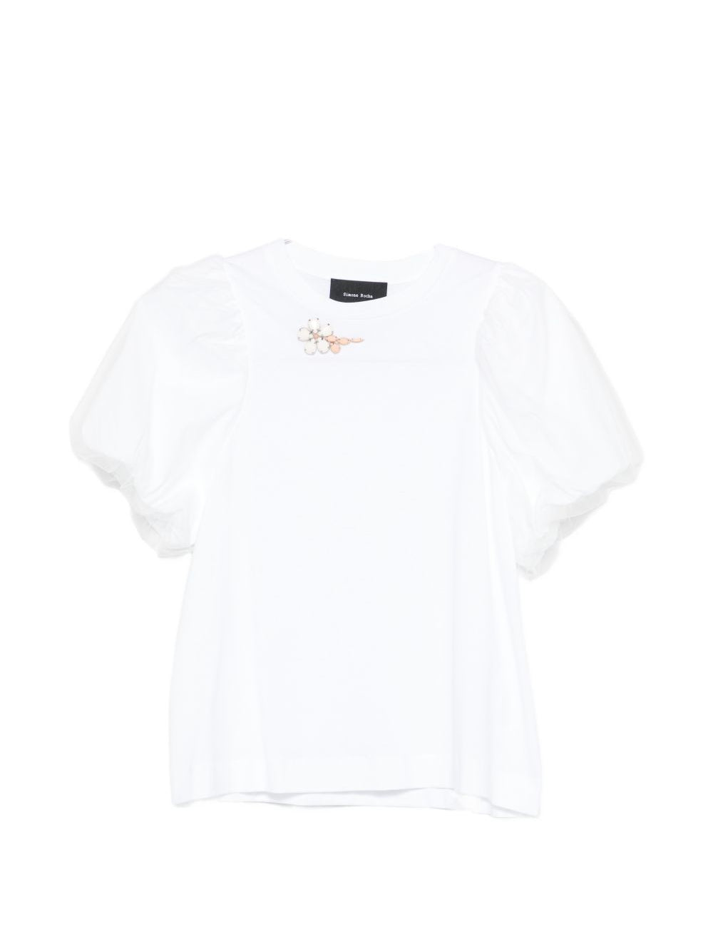T-shirt con maniche a sbuffo in bianco Simone rocha - donna 