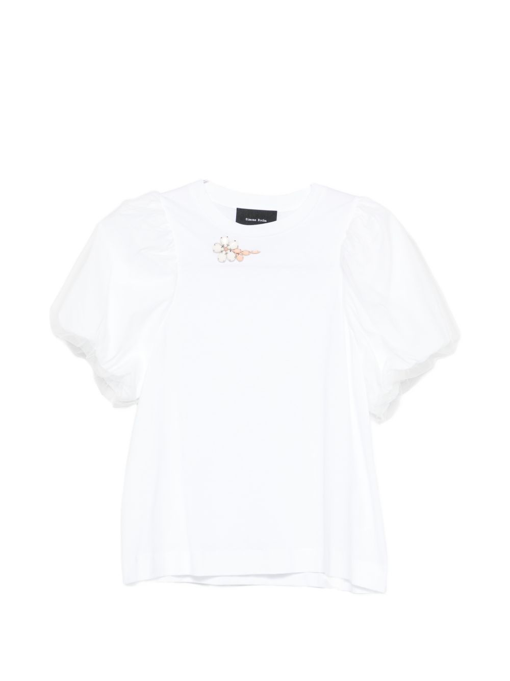 T-shirt con maniche a sbuffo in bianco Simone rocha - donna 
