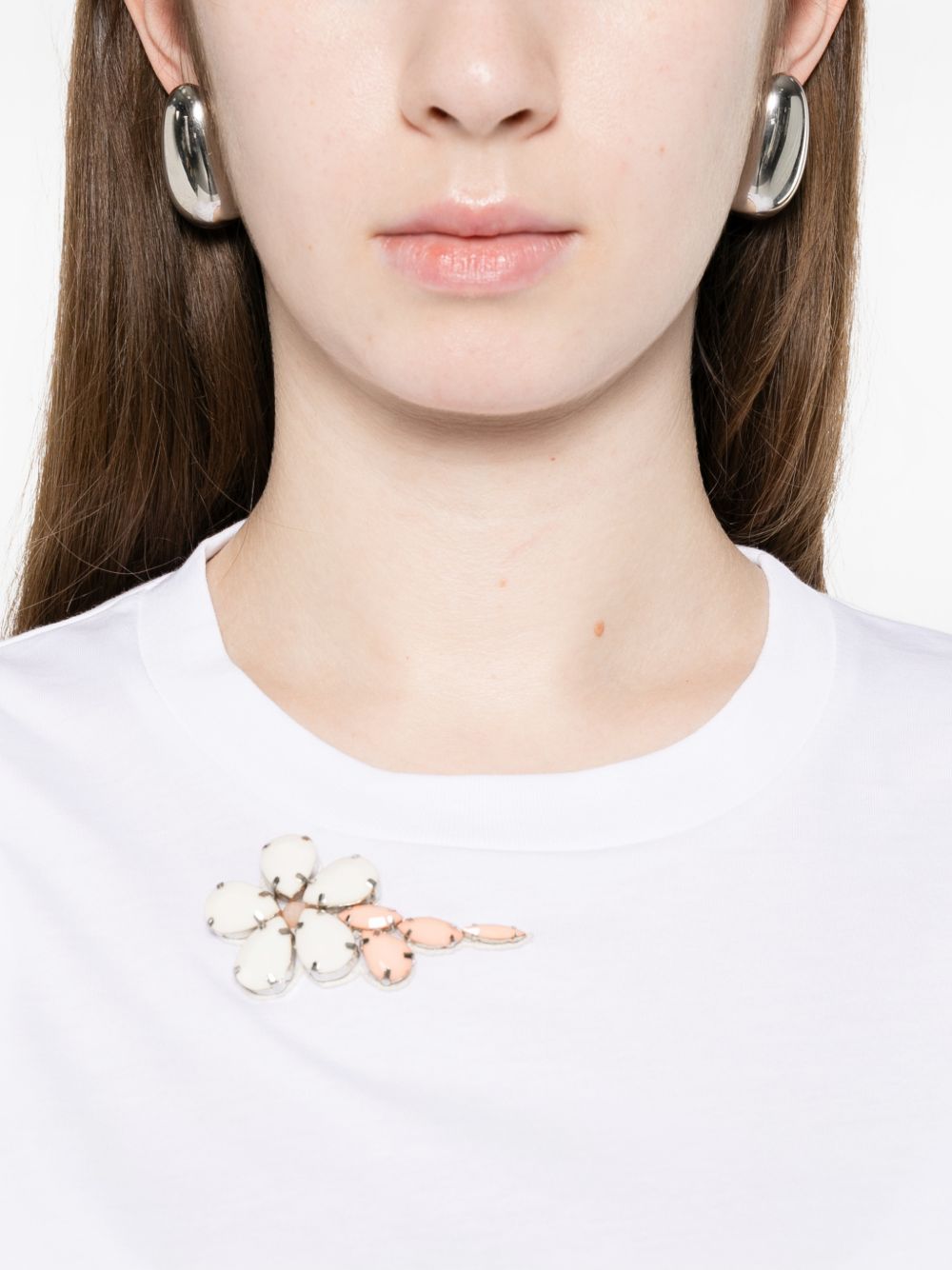 T-shirt con maniche a sbuffo in bianco Simone rocha - donna 