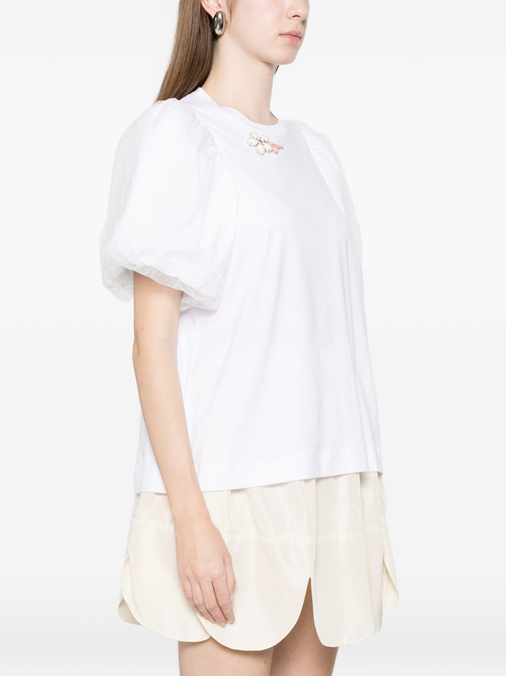 T-shirt con maniche a sbuffo in bianco Simone rocha - donna 
