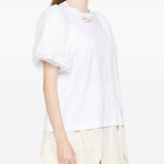T-shirt con maniche a sbuffo in bianco Simone rocha - donna 