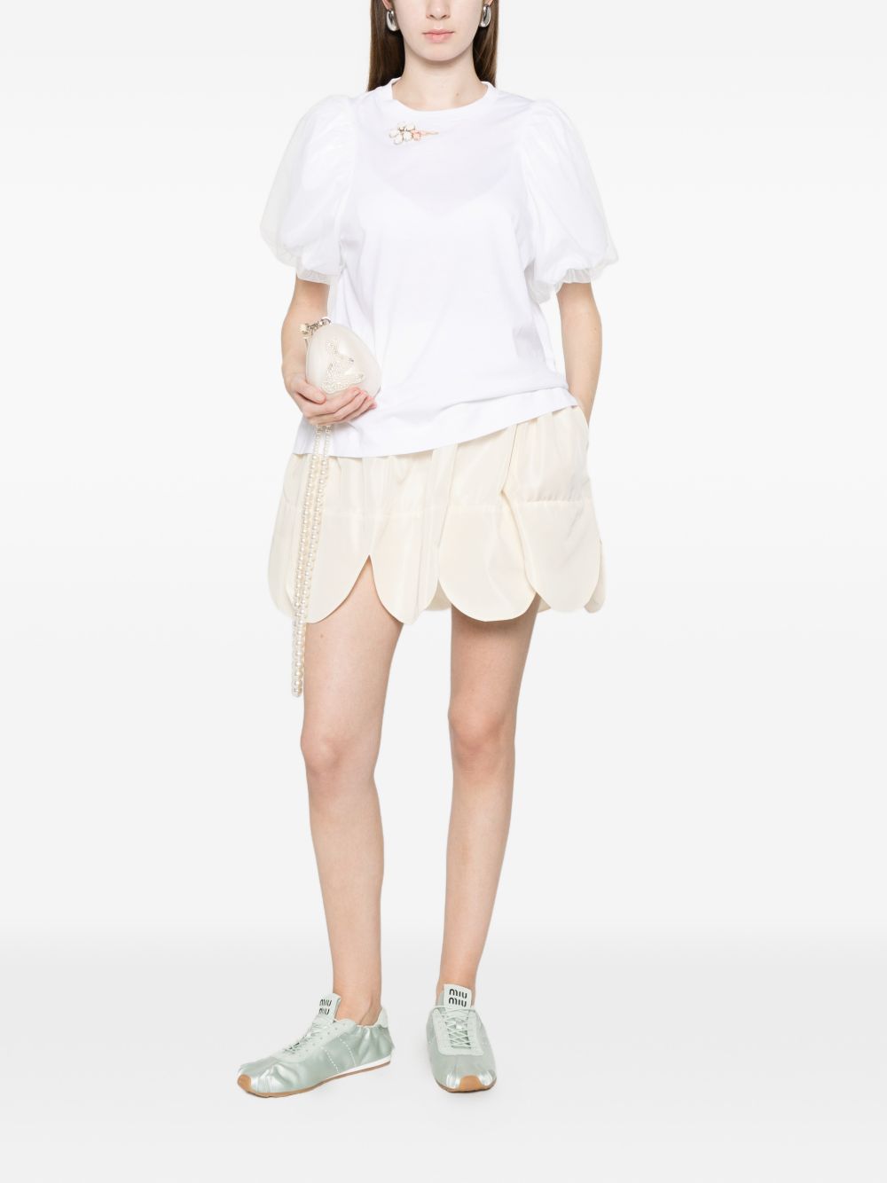 T-shirt con maniche a sbuffo in bianco Simone rocha - donna 