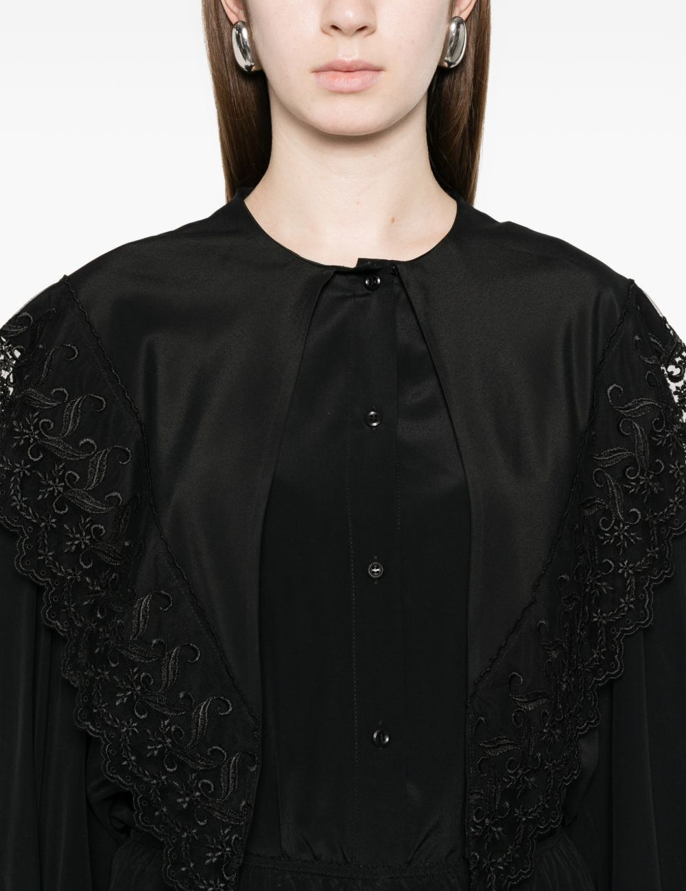 Camicia con rifinitura in pizzo in nero Simone rocha - donna 
