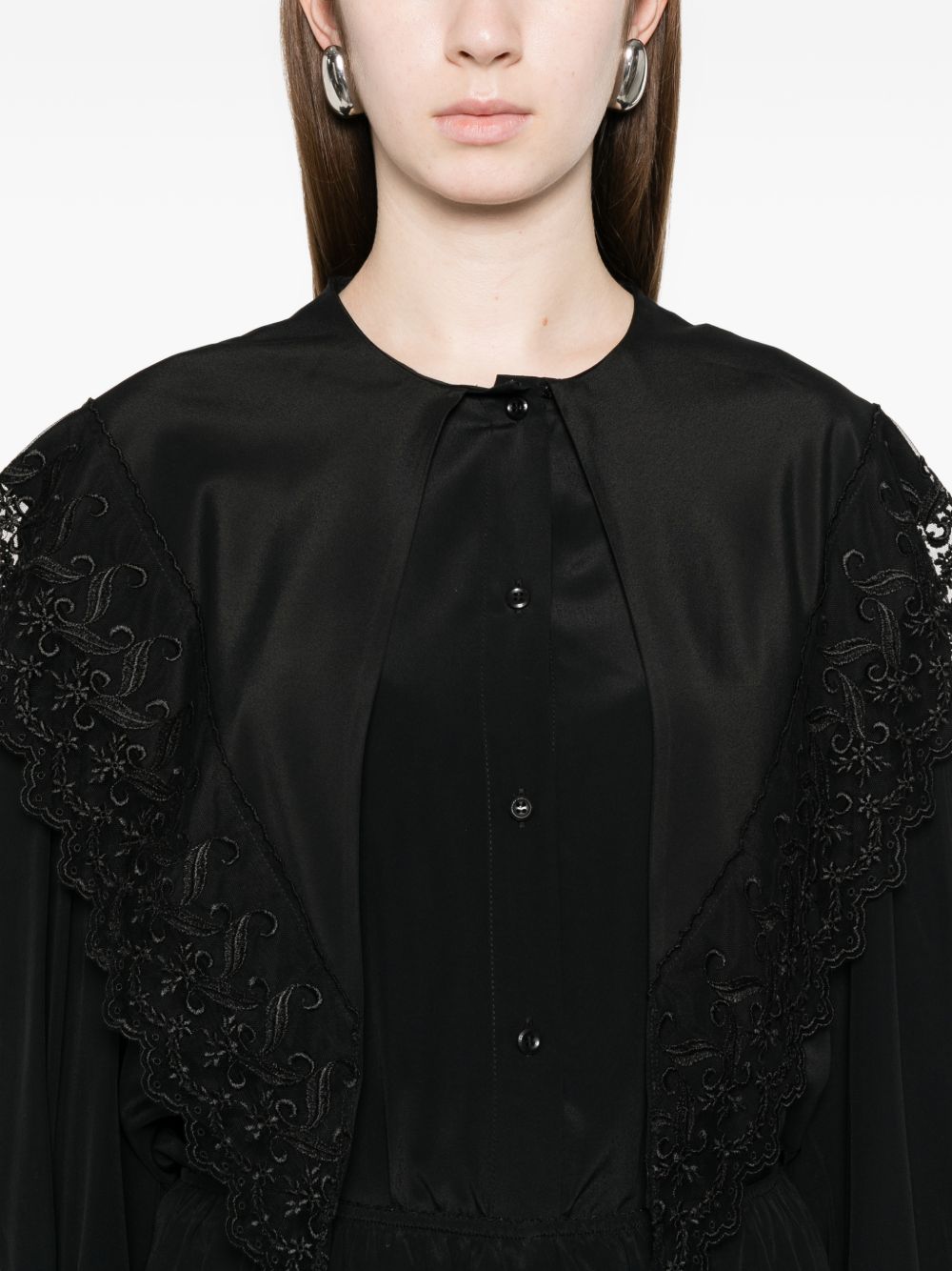Camicia con rifinitura in pizzo in nero Simone rocha - donna 