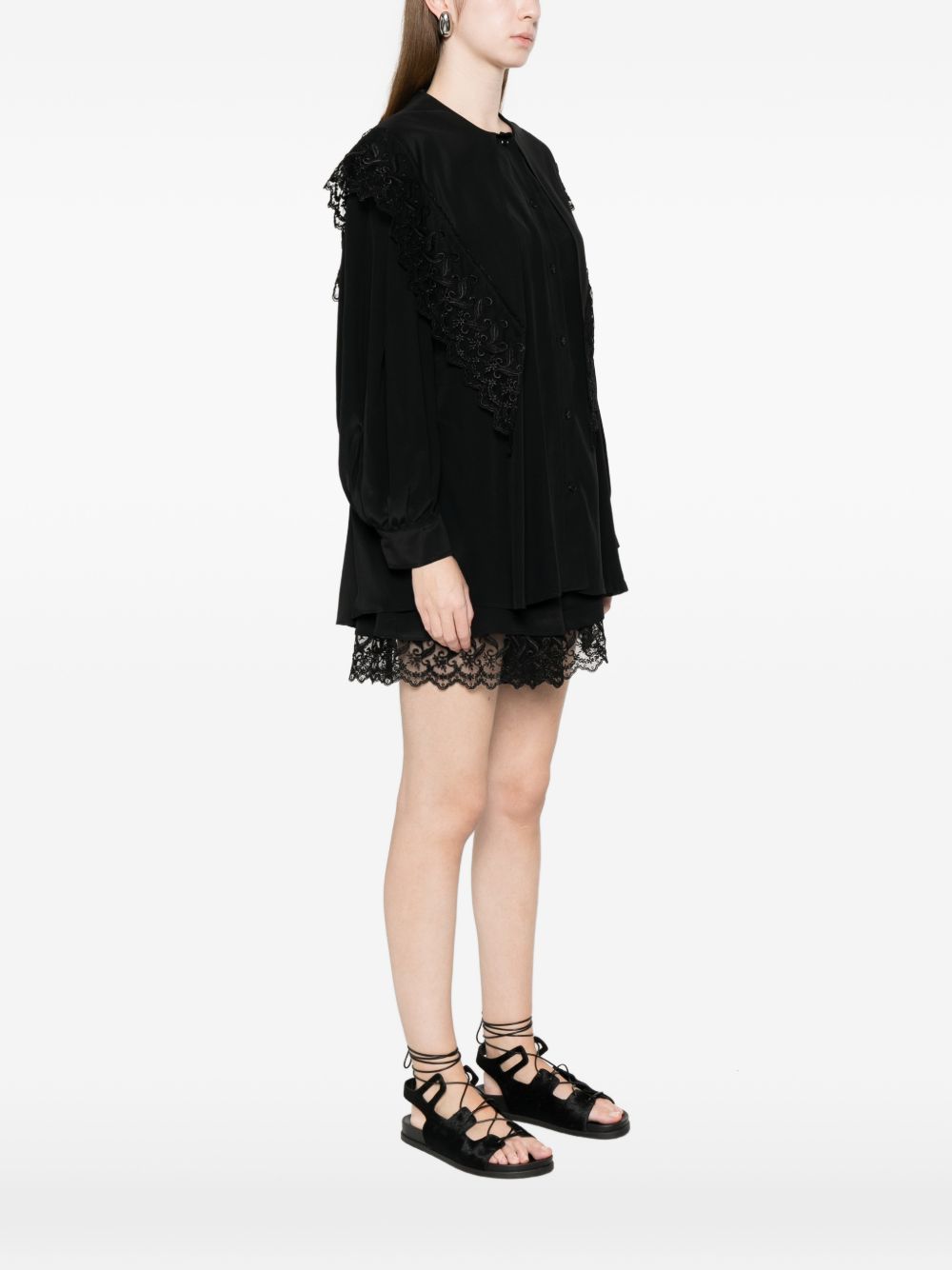 Camicia con rifinitura in pizzo in nero Simone rocha - donna 