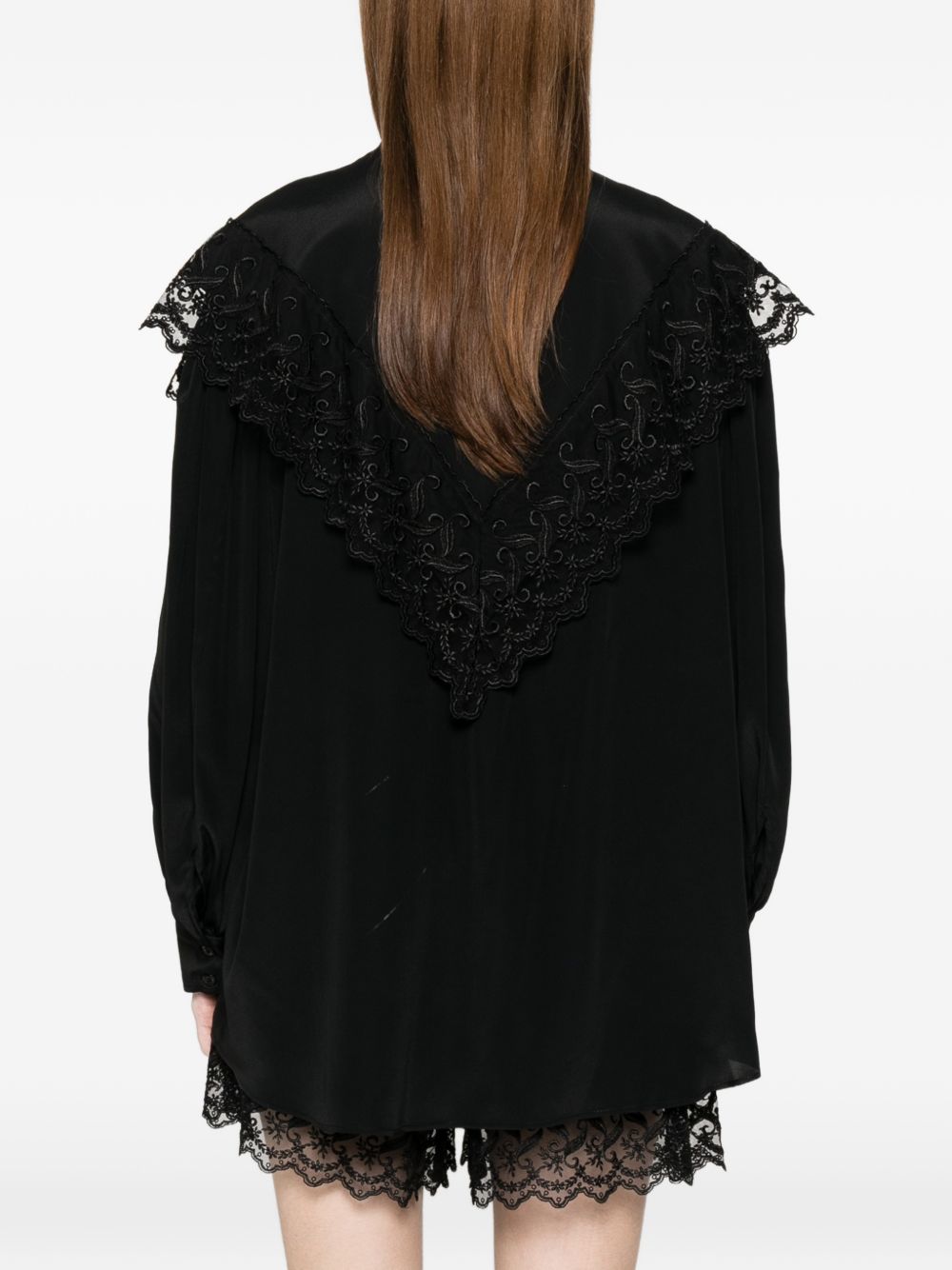Camicia con rifinitura in pizzo in nero Simone rocha - donna 