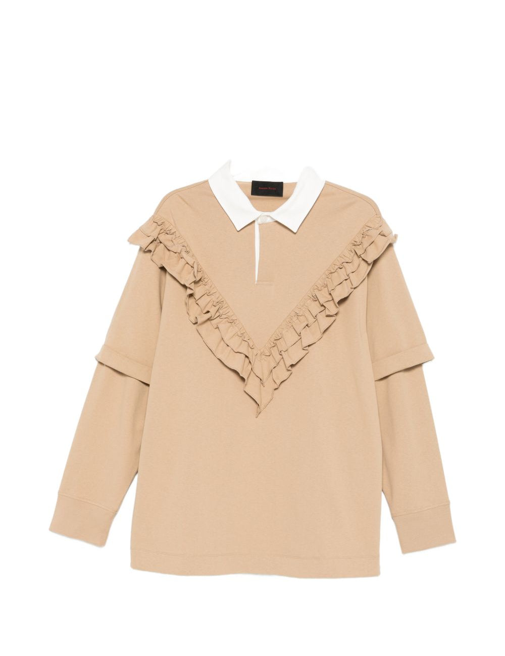 Polo con dettagli a volant in beige Simone rocha - uomo 