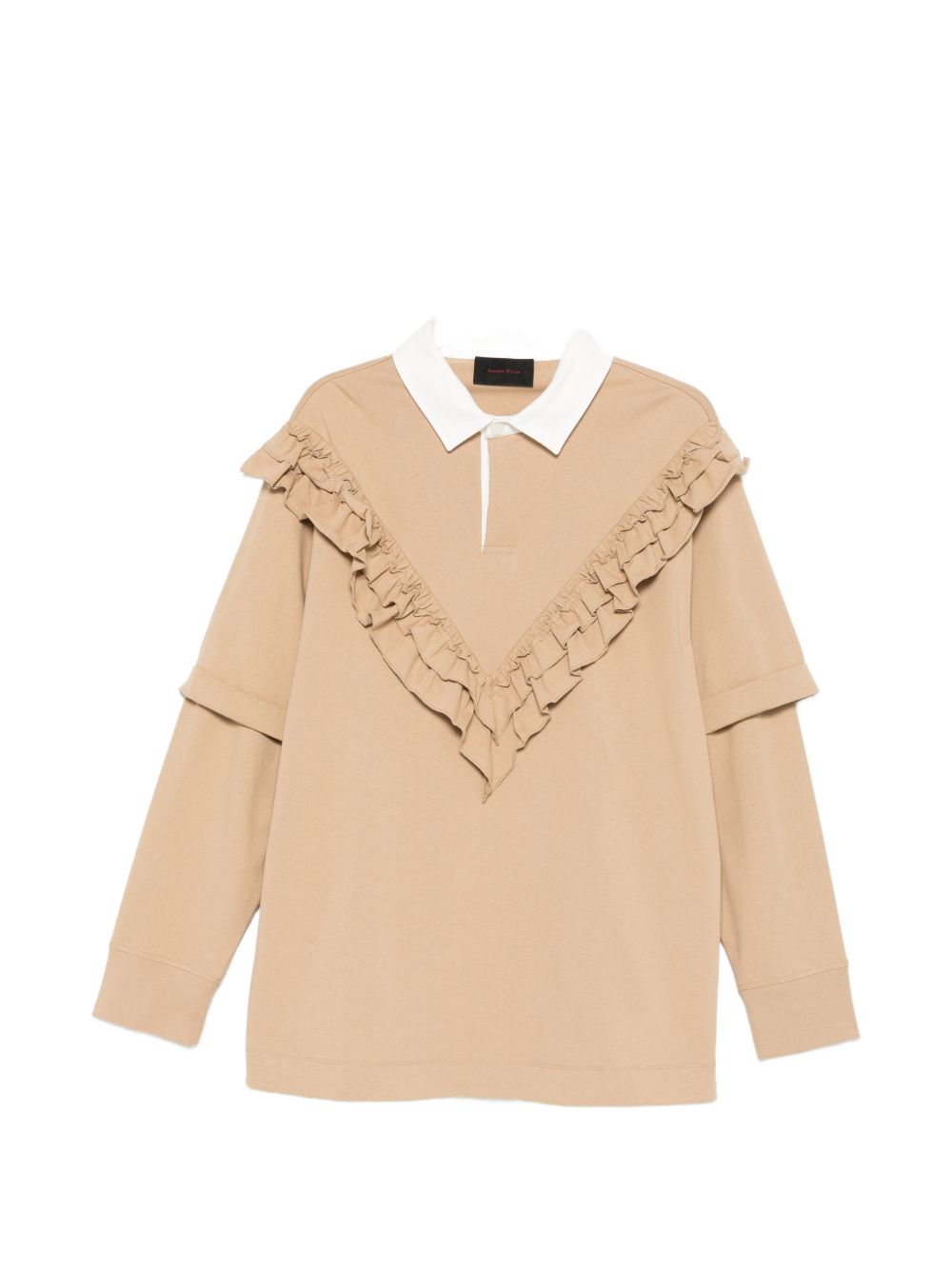 Polo con dettagli a volant in beige Simone rocha - uomo 
