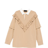 Polo con dettagli a volant in beige Simone rocha - uomo 