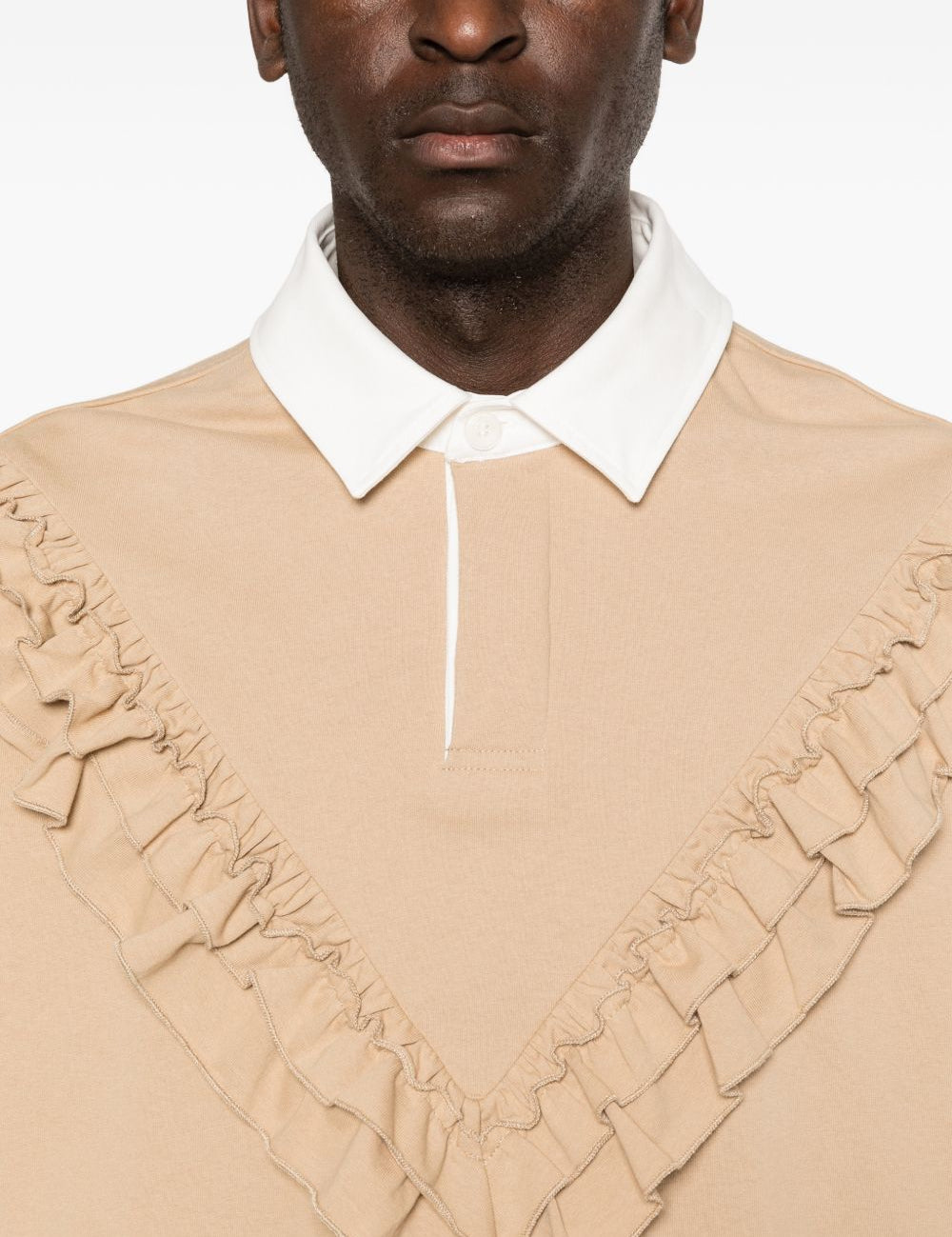 Polo con dettagli a volant in beige Simone rocha - uomo 