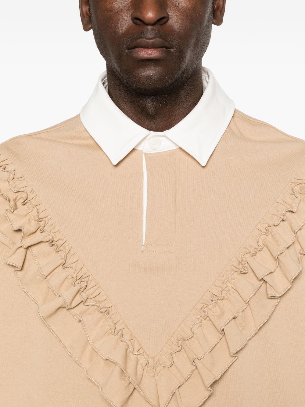 Polo con dettagli a volant in beige Simone rocha - uomo 