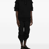 T-shirt con mezza zip e dettaglio a volant in nero Simone rocha - uomo 
