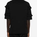T-shirt con mezza zip e dettaglio a volant in nero Simone rocha - uomo 