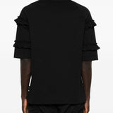 T-shirt con mezza zip e dettaglio a volant in nero Simone rocha - uomo 