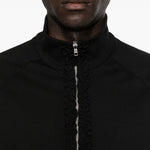 T-shirt con mezza zip e dettaglio a volant in nero Simone rocha - uomo 