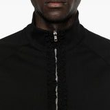 T-shirt con mezza zip e dettaglio a volant in nero Simone rocha - uomo 