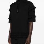 T-shirt con mezza zip e dettaglio a volant in nero Simone rocha - uomo 