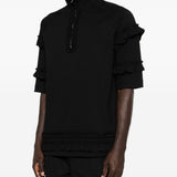 T-shirt con mezza zip e dettaglio a volant in nero Simone rocha - uomo 