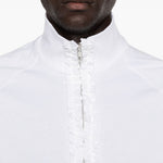 T-shirt con mezza zip e dettaglio a volant in bianco Simone rocha - uomo 