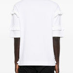 T-shirt con mezza zip e dettaglio a volant in bianco Simone rocha - uomo 