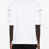 T-shirt con mezza zip e dettaglio a volant in bianco Simone rocha - uomo 